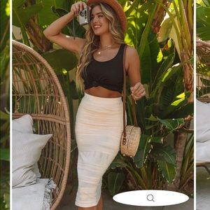 Vici Dover Pointelle Knit Midi Skirt